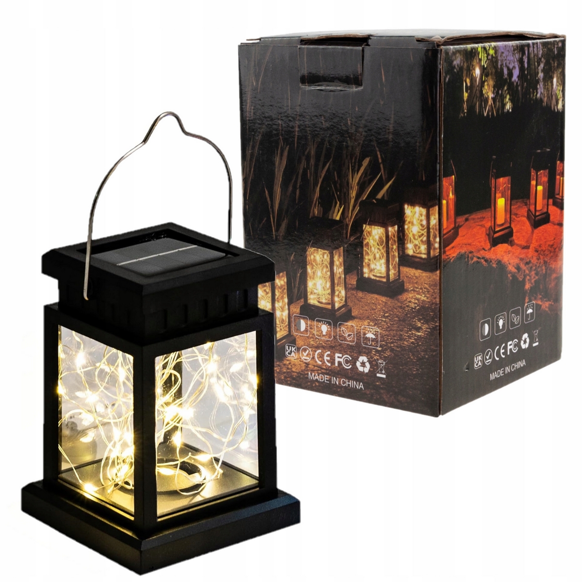 Solárna lampa Martom, čierna, 12,5 cm, 1 ks.